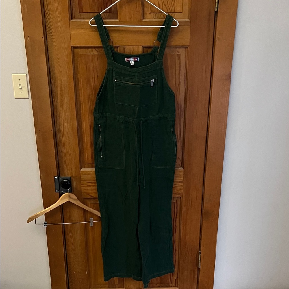 Women's Green Cotton Overalls